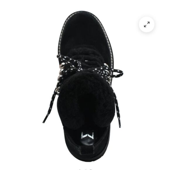 Marc Fisher Lizzie lug sole ankle hiking boot with shearling accent size 5.5 NWT - Picture 2 of 7